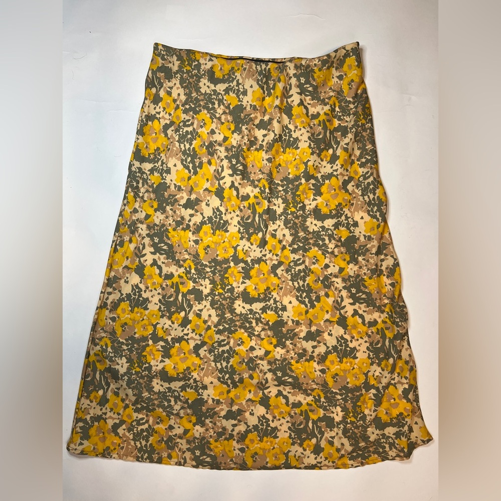 Prana Yellow and dark grey Floral mid Skirt